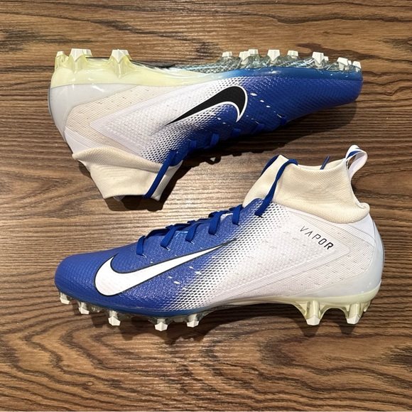 Size 13 Nike Vapor Untouchable Pro 3 Football Cleats White/Blue AO3021-145
